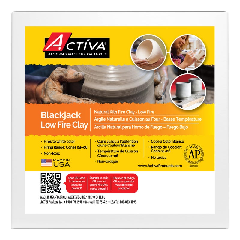 Activa Blackjack Earthenware Low Fire Clay, 5lb (2.27kg) - Natural Clay for Kiln Firing | Perfect for Creating Flower Pots, Sculptures, Arts & Crafts - Image 1